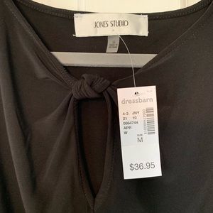 🌟NWT🌟 Jones Studio Solid Black Knot Top (size M)